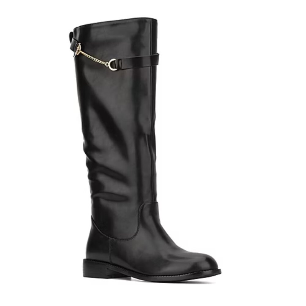 NiB Torgeis Serafina Women's Knee-High Riding Boots Black Size 8 M $95 RY1347